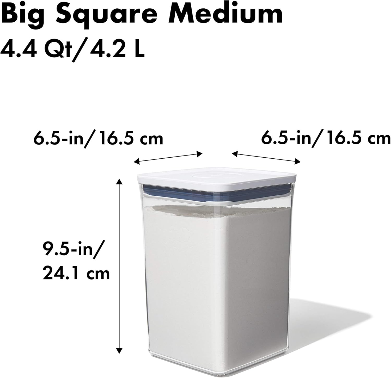 OXO Good Grips POP Container – Airtight 4.4 Qt for Flour and More Food Storage, Square, Clear: Home & Kitchen