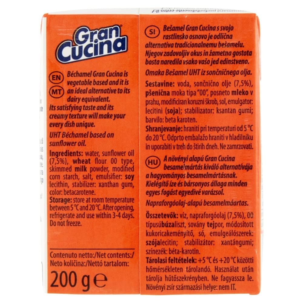 Italian Gourmet Béchamel Gran Cucina 12 x 200 g, Sauce Béchamel UHT à Base Végétale, Sans Huile de Palme, Idéale pour Lasagnes Gratins Pâtes et Cuisine Quotidienne + Italian Gourmet Polpa