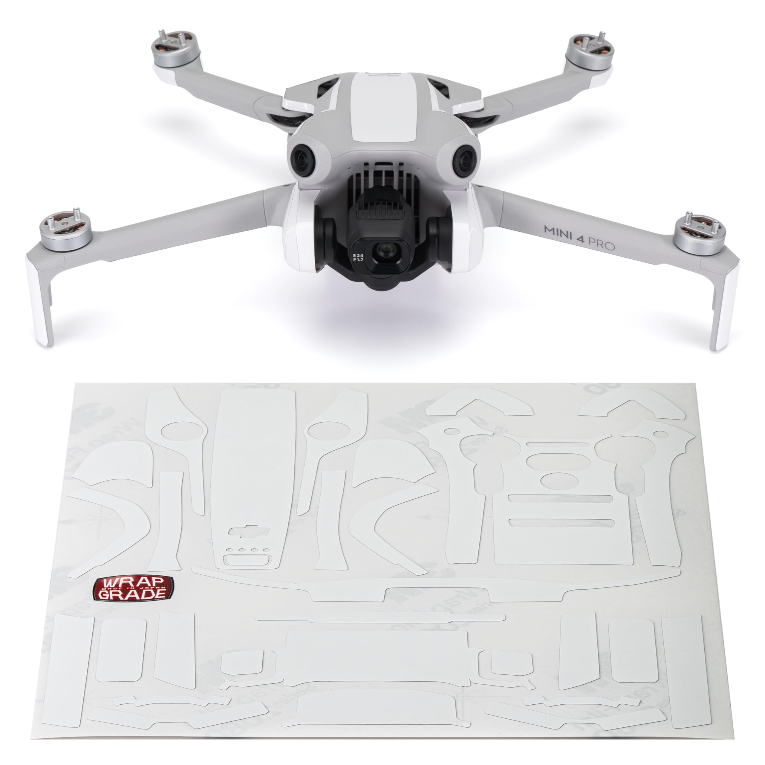 WRAPGRADE Skin Stickers Compatible with DJI Mini 4 Pro, Racing White