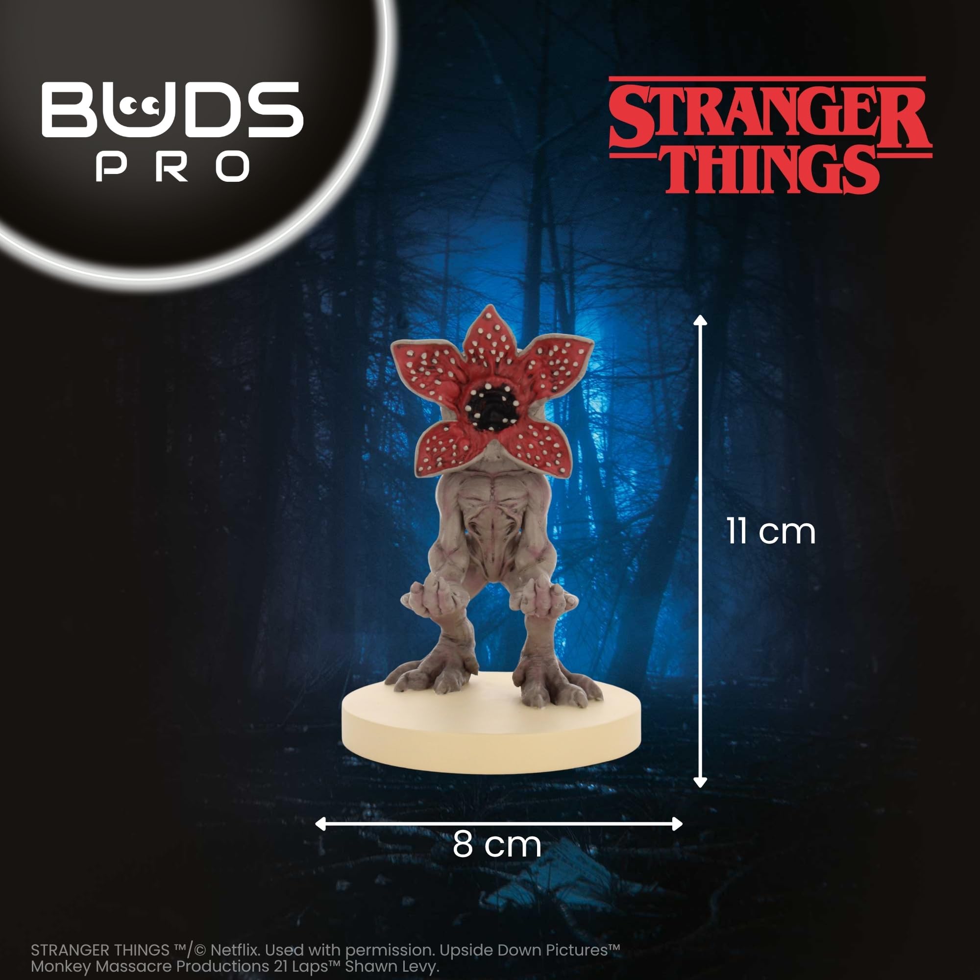 Buds Pro Stranger Things Hellfire Club Écouteurs Bluetooth sans fil et Support de téléphone - Écouteurs intra auriculaire avec micro, 28+ H d’autonomie, Réduction de bruit active et Certification IPX4