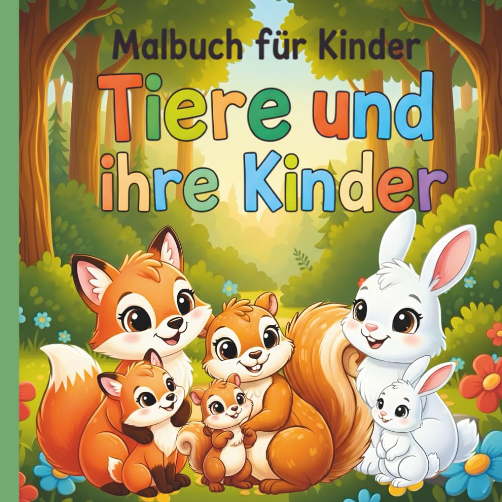 Malbuch Tiere und ihre Kinder: Liebevolle Tierfamilien zum Ausmalen für Kleinkinder. Ein kindgerechtes Malbuch zur Förderung von Konzentration, Kreativität und Fantasie.