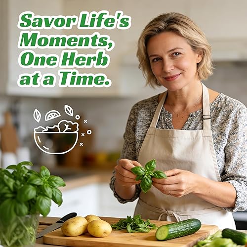 Miniatura 7 de Kit de iniciación de jardín de 15 hierbas para interiores, más de 12800 semillas sin OMG con albahaca genovesa, menta, perejil, juego completo de
