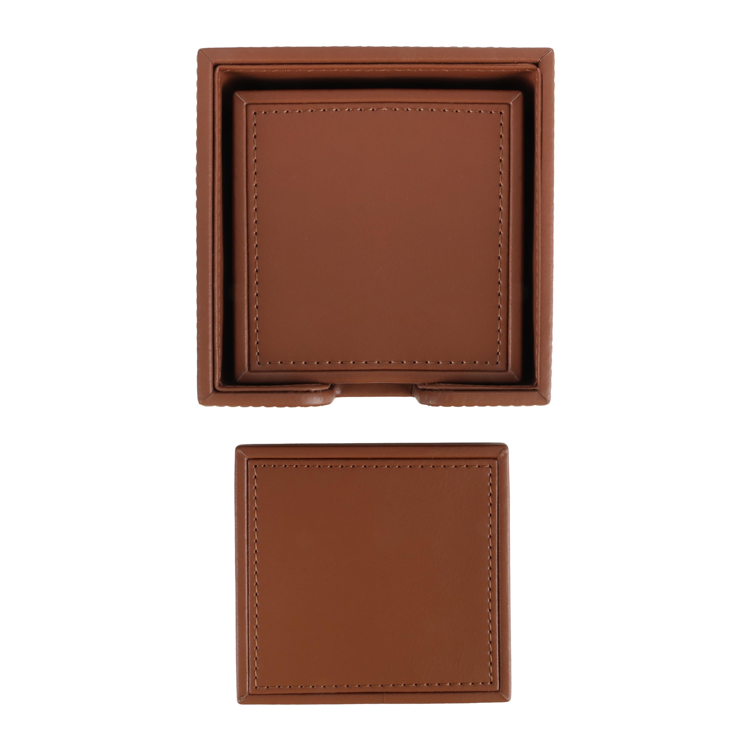 V-CUBE DESIGNS Premium Vegan Leather Coaster | Set of 4 Coas -5