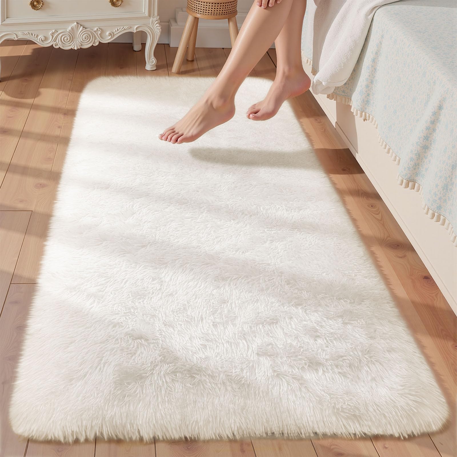 Sour Lemon Rugs Living Room 80x300cm, Runner rug for Bedroom, Washable Anti Slip Fluffy Rug Shaggy Soft Modern Floor Carpets Mat Beside Rugs for Kids Hallway Living Room