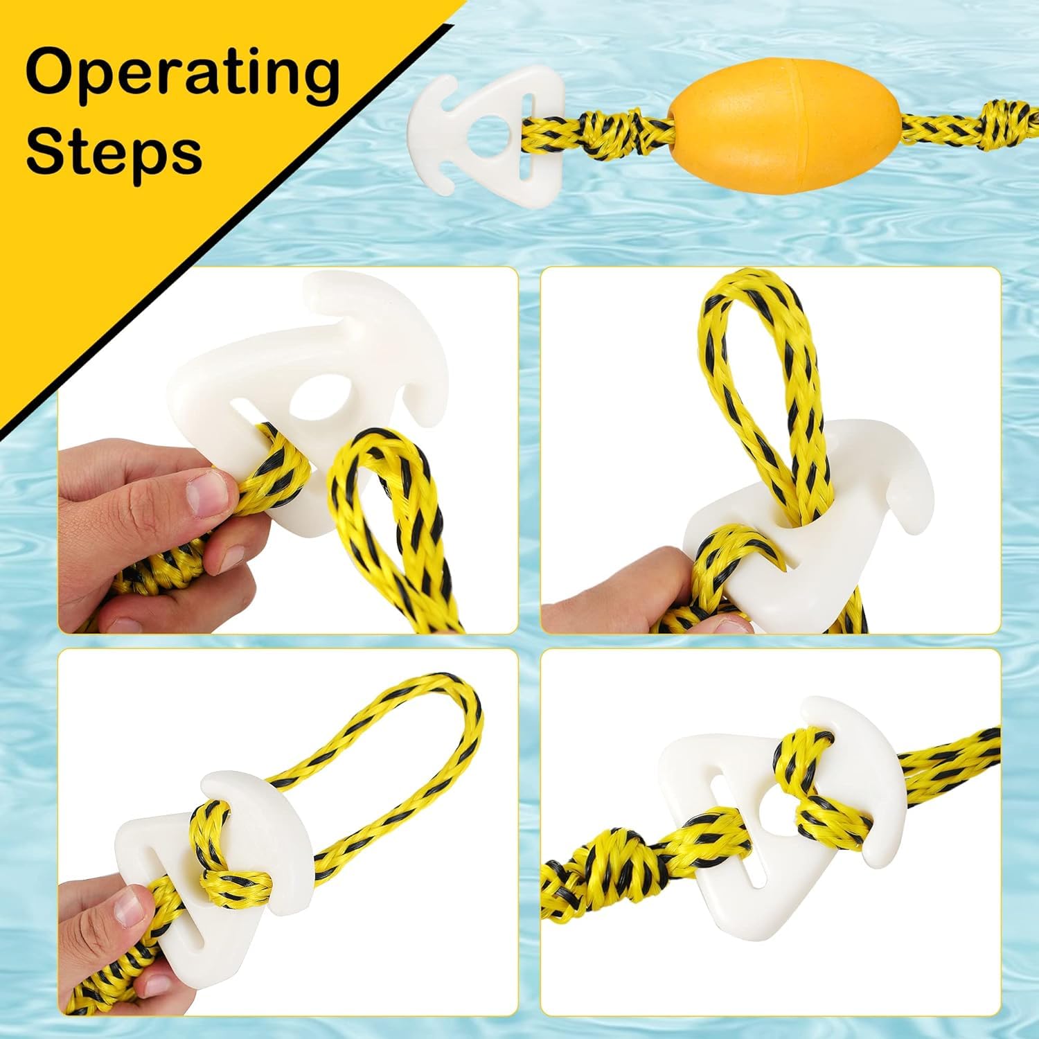 Arnés de remolque resistente para deportes acuáticos con anillos en D, barco, tubo, esquí acuático, wakeboard