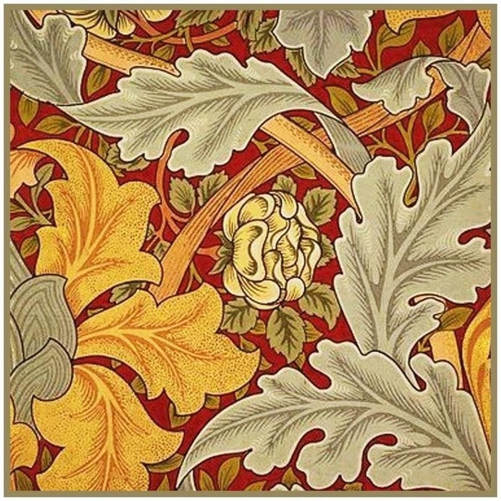 Orenco Originals William Morris Gold St James Leaves Design Counted Cross Stitch Pattern