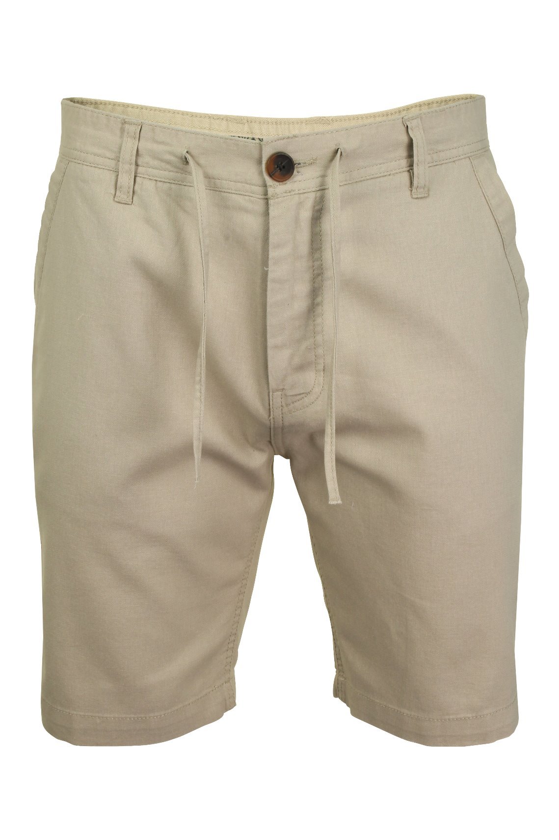 Xact Mens Linen Mix Tailored Chino Short (Stone) 32
