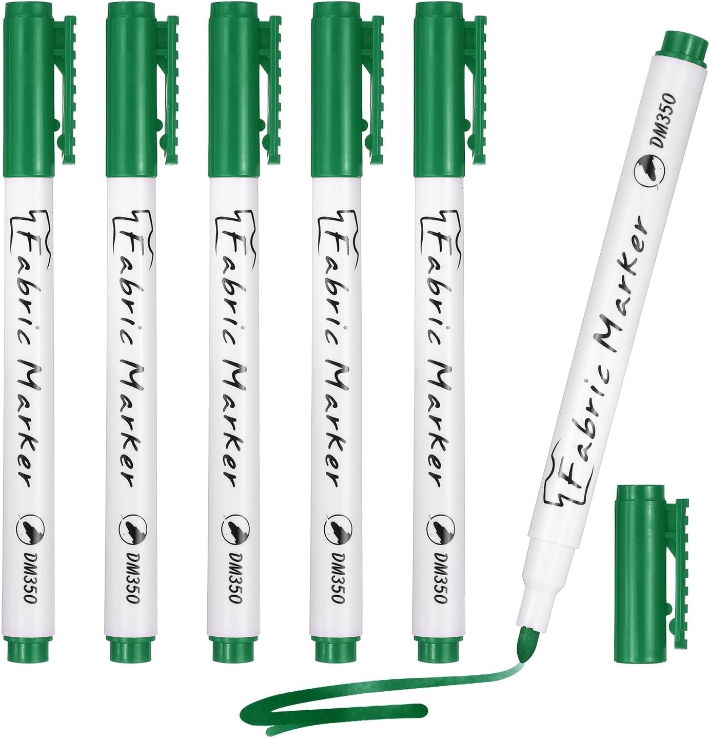 PATIKIL Fabric Marker Pen, 6Pcs Permanent Markers on Plastic Wood Stone Metal and Glass Washable DIY Crafts Art Supplies for Clothes Drawing Cover Writing Marking, Green