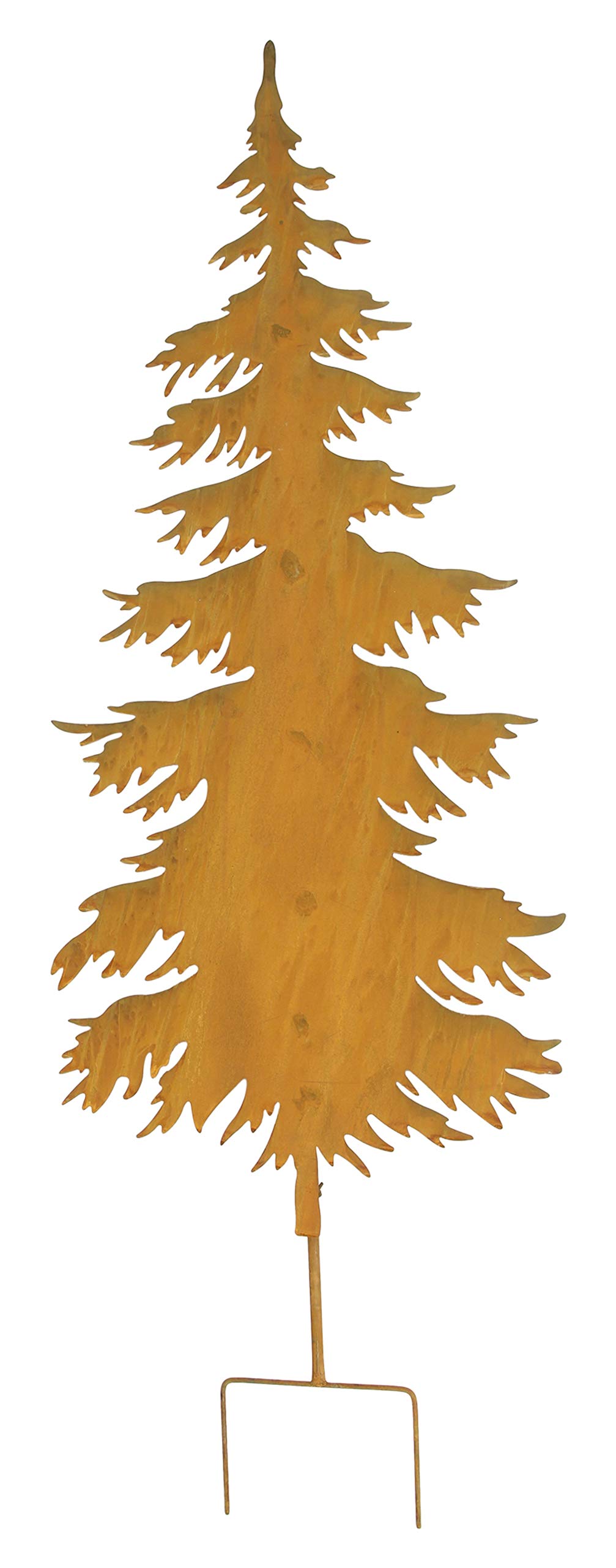 FRANK FLECHTWAREN Gartenstecker Tanne – Metall Rostoptik – 45 × 84 cm – Wetterfest und langlebig – Dekorative Weihnachtsdeko für Garten und Terrasse