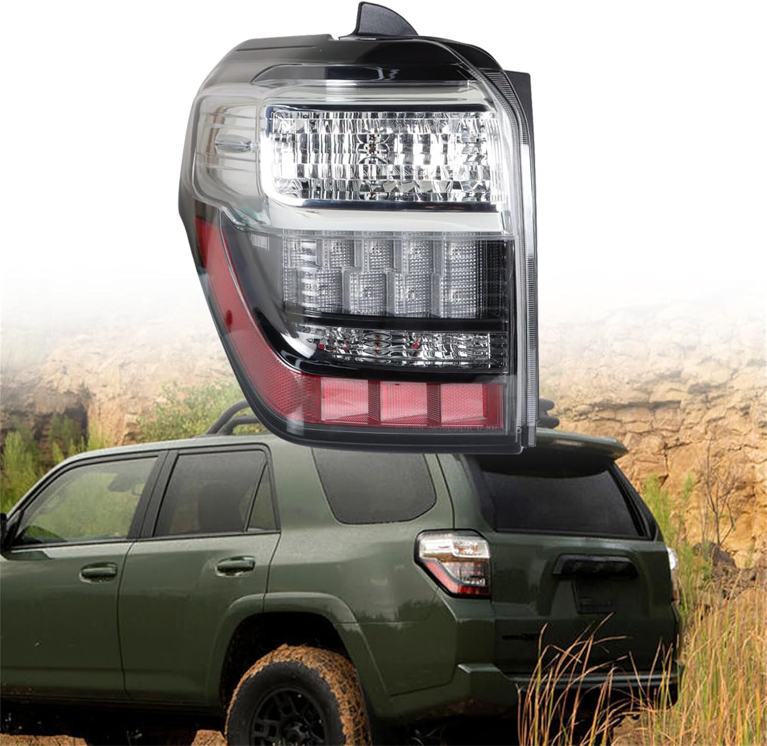 WFLNHB Left Side Tail Light Assembly Replacement for Toyota 4Runner 2014-2020 Driver Side Rear Brake Lamp 81561-35392 TO2818156
