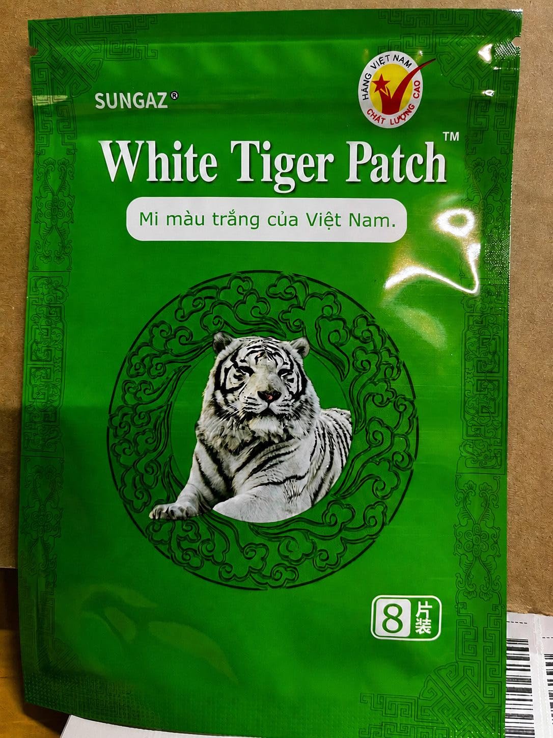 Parches térmicos MQ White Tiger Vietnam, paquete de 5 unidades para espalda, cuello, hombros y piernas (8 parches por paquete)