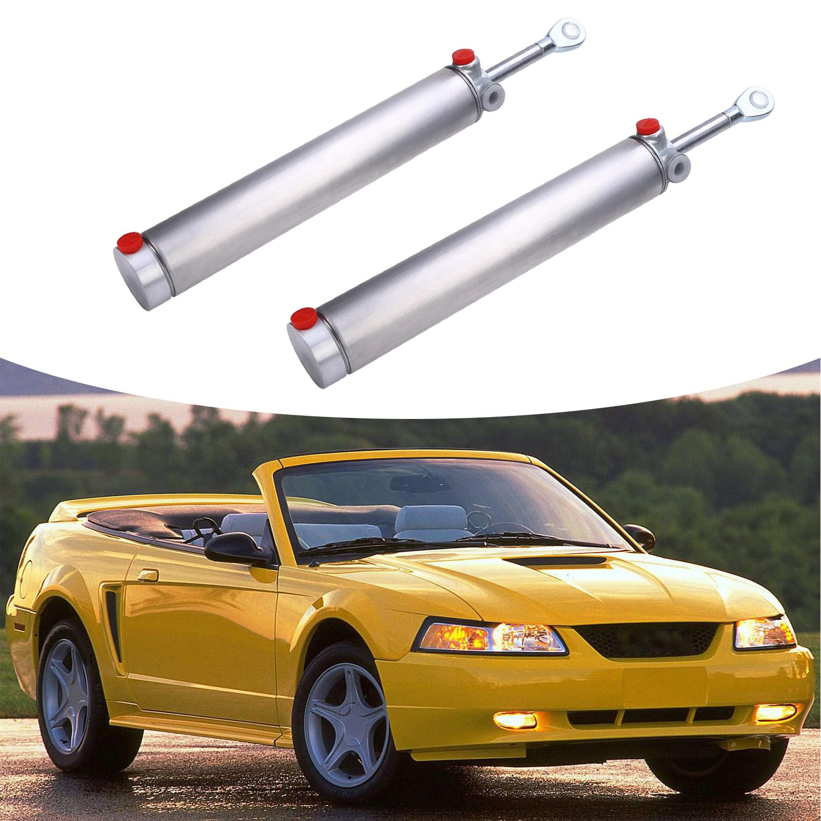 Dilwe Para Składanych Górnych Cylindrów Hydraulicznych Stop Metali Stop Stali Bezpośrednia Wymiana XR3Z7650600A Gładkie Wsparcie Podnoszenia dla Cobra Cabrio 1999–2004
