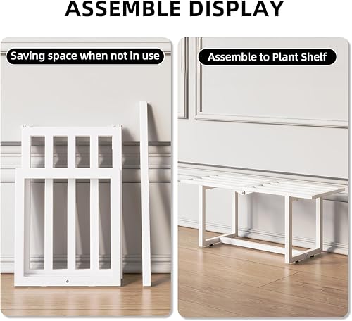 Miniatura 4 de Soporte de metal para plantas de interior, estante de 1 nivel, color blanco