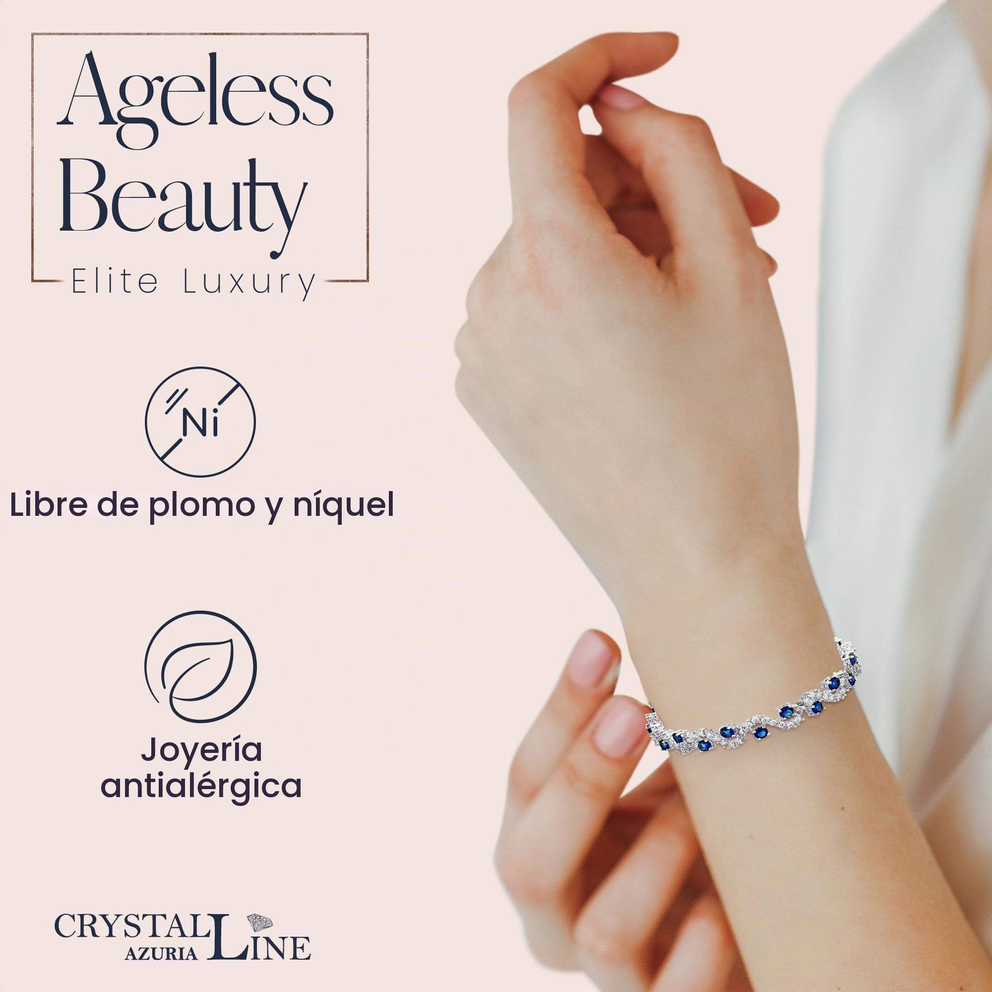 Crystalline Azuria Juegos de Joyas para Mujeres y Niñas Joyería Boda Juegos de Joyas con Collar Pendientes Pulsera para Esposa Novia