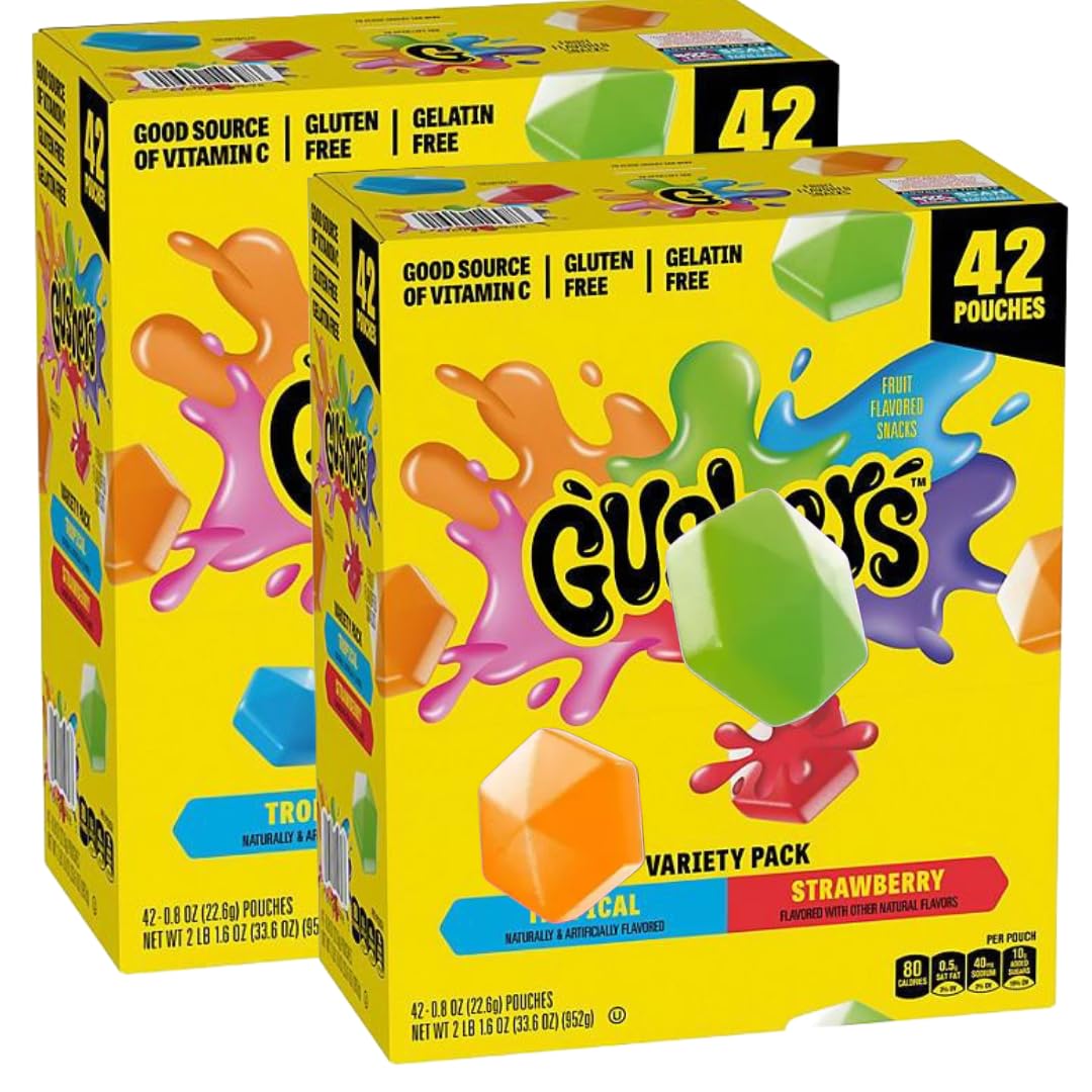 Strawberry & Tropical Fruit Snacks, Variety Pack, 0.8 oz, 42 Count (42 Count(1 Pack))