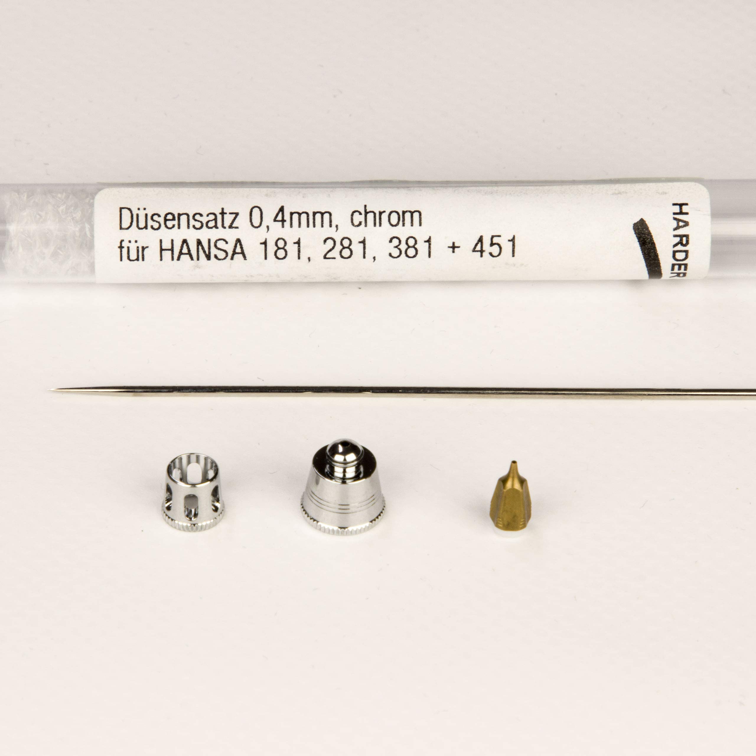Harder & Steenbeck 218874 Nozzle set 0.4mm, chrome for HANSA 181, 281, 381, 451