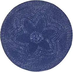 Mimo Style Crochê Flor Lugar Americano, Azul, 38 x 38 cm