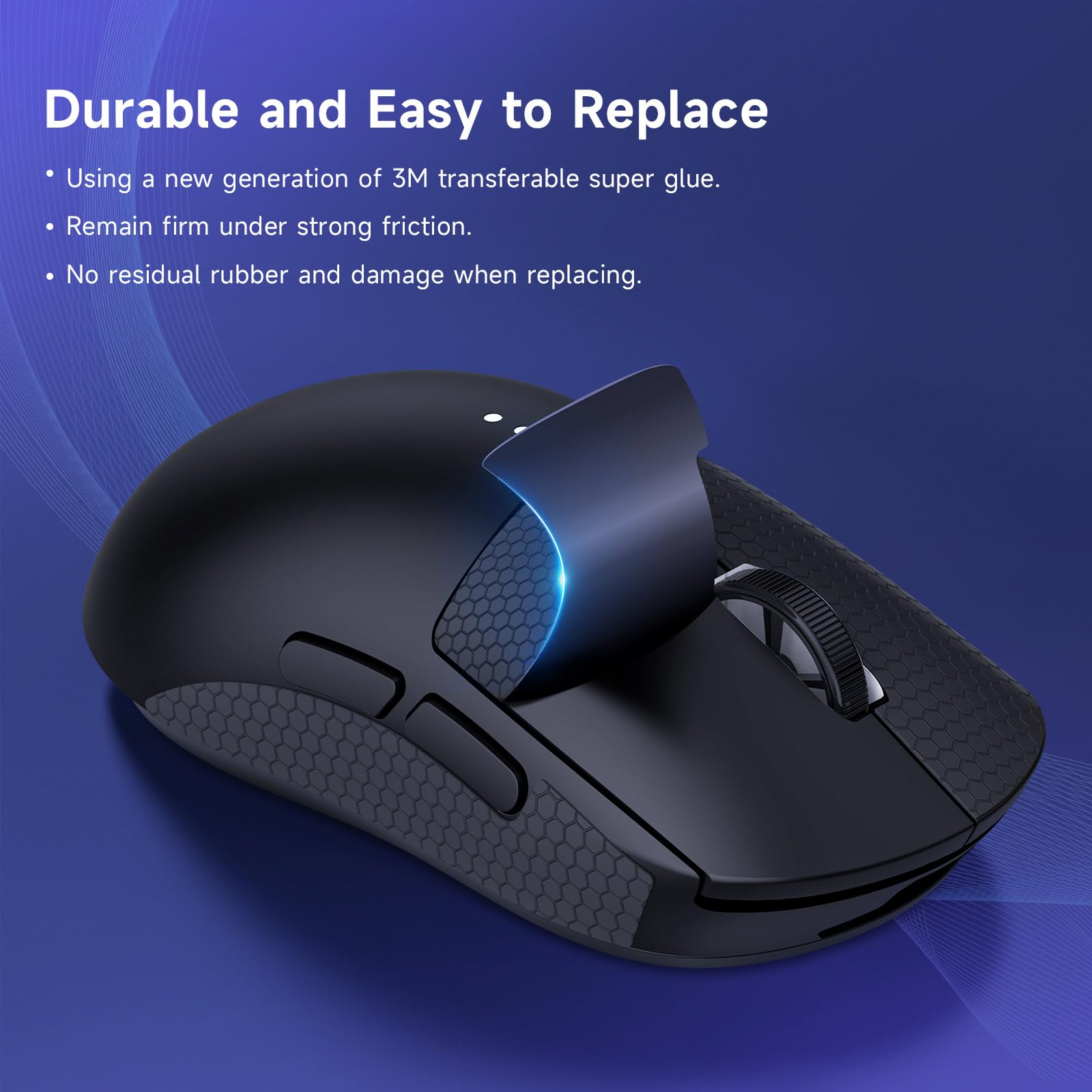 Nastro Grip Antiscivolo Per Mouse – Ultrasottile 0,4 Mm – PU Con Stampa 6D – Per Logitech Pro Wireless GPW1 – Gaming