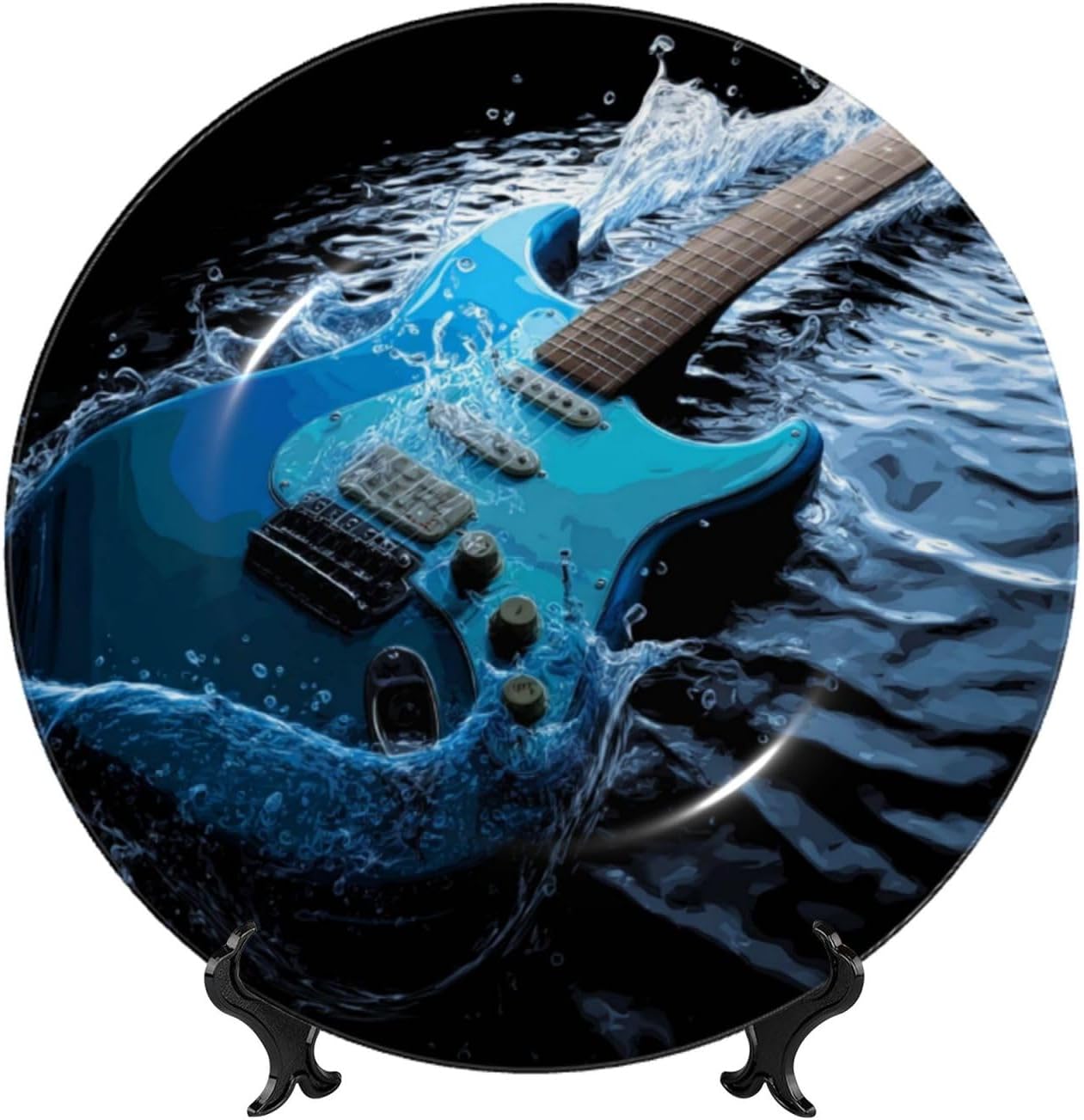 Decorative Plate Art Crafts Bone China Decorative Plate with Display Rack Souvenir Wall Decor Ceramic Ornaments Dinner Plates Ceramic Decoratives Plates for Home Office 10in