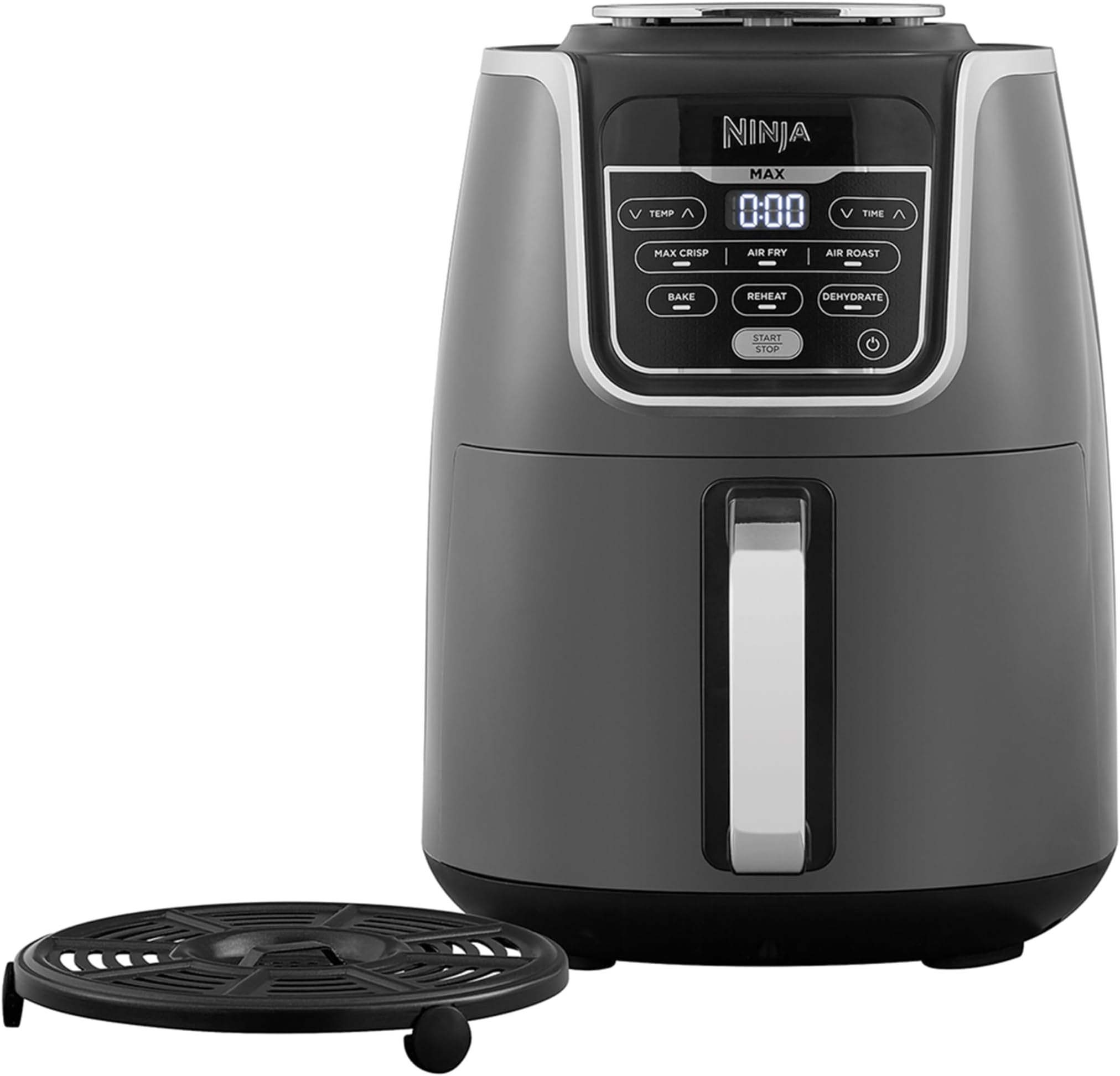 Air Fryer MAX, 5.2L, 6-in-1, Uses No Oil, Air Fry, Max Crisp, Roast, Bake, Reheat, Dehydrate, Family Size, Digital, Cook From Frozen, Non-Stick, Dishwasher Safe Basket, Grey & Black, AF160UK
