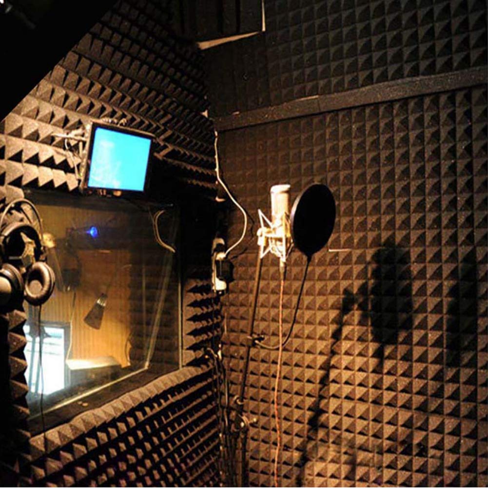INMOZATA 12 Pack Pyramid Acoustic Foam Panel, 5 X 30 X 30 CM Sound Proofing Panels - Image 2