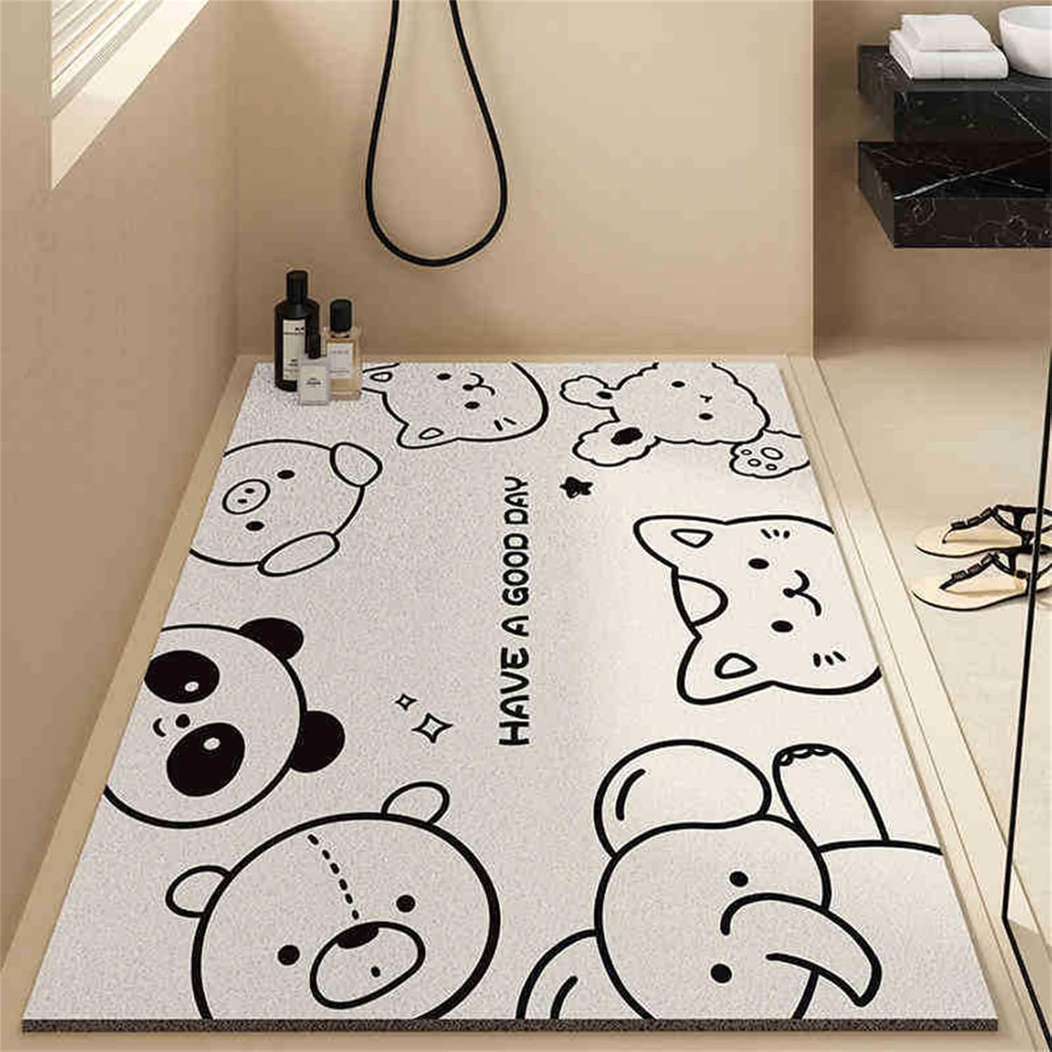 SSDDLZEQ High-end Stylish Cute Rubber Loofah Mat For Shower(Animal,60x90cm)
