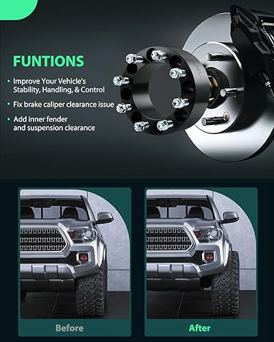 Miniatura 4 de SCITOO 4 espaciadores de rueda de 8 x 6.5 pulgadas de diámetro de 3 pulgadas, pernos de 5.118 in 916-18 8 separadores de rueda para Ram 2500