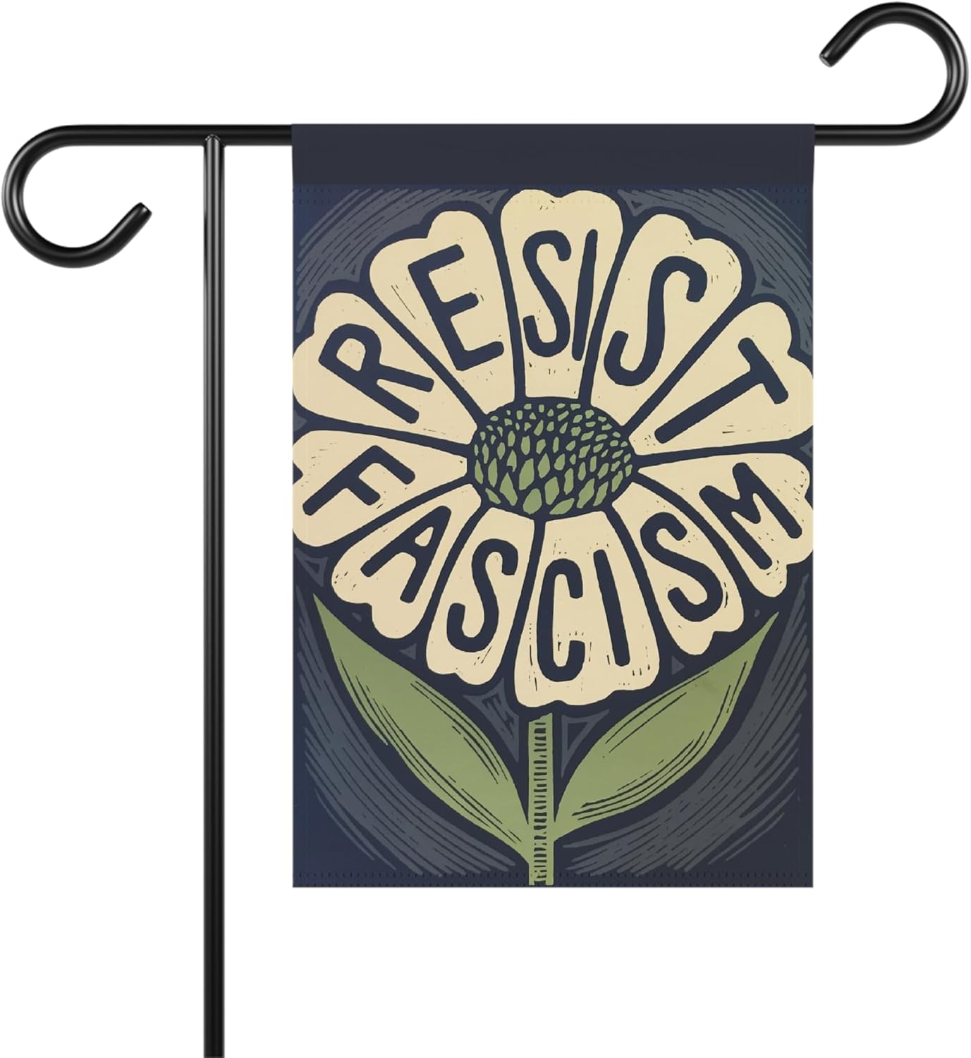 PUDDINFLAGS Resist Fascism Garden Flag, Anti Trump Retro Boho Feminist Yard Sign, Pro Choice Leftist Protest Gift, Anti MAGA