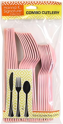 Miniatura 8 de Juego de cubiertos de lujo de plástico dorado (24 unidades), juego de cubiertos de alta calidad y elegante, duradero y desechable, ideal para