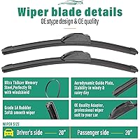 Vista 251 de 26" 20" 16" Windshield Wiper Blades Replacement for Dodge Grand Caravan 2008-2020 / Chrysler Town & Country 2008-2016 Premium All Weather Front Rear