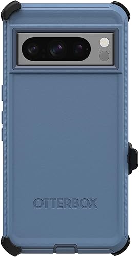 Miniatura 4 de OtterBox Funda para Google Pixel 8 Pro Defender Series, color azul bebé, resistente y duradera, con protección de puerto, incluye soporte de clip