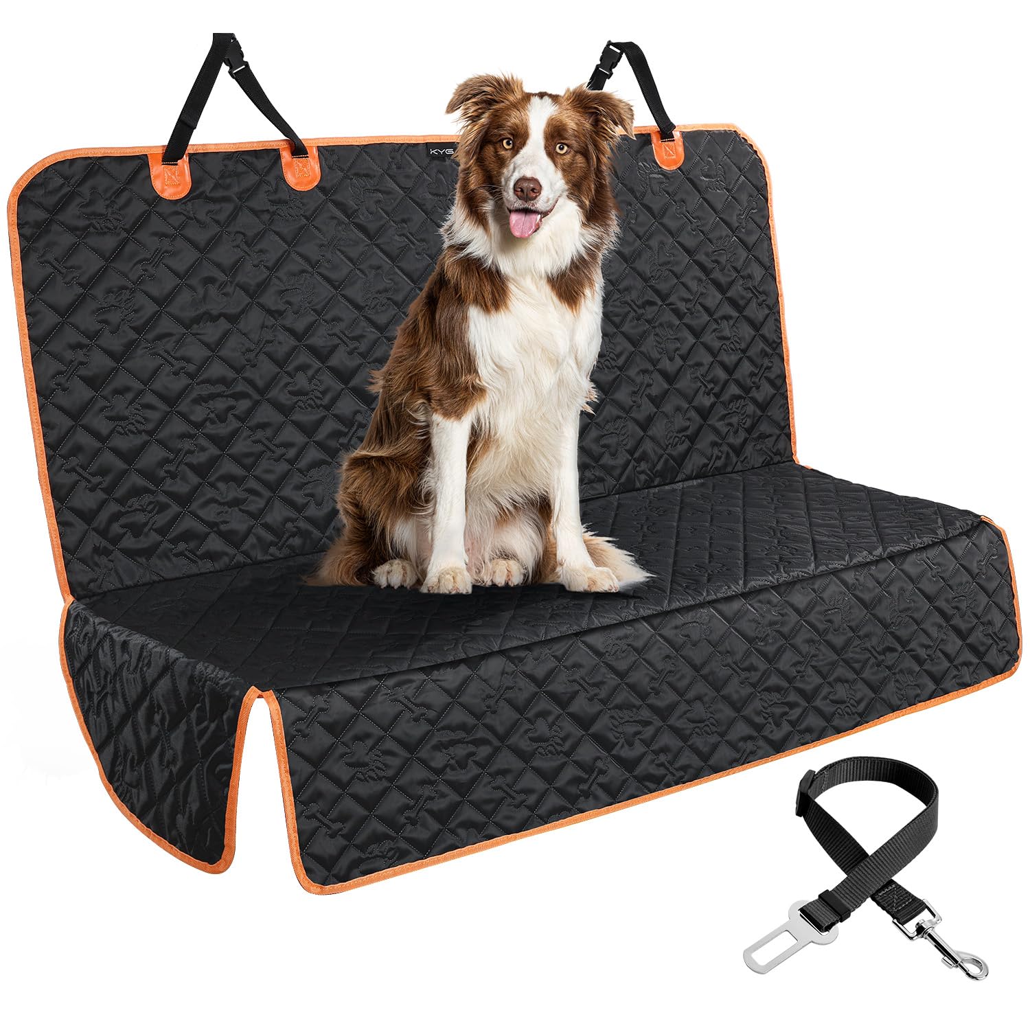 KYG Coprisedile Auto per Cani Coprisella per sedile posteriore per auto con cintura di sicurezza, Antiscivolo e Antigraffio Sedili Posteriori per Auto, SUV, Camion, 132x58x46cm