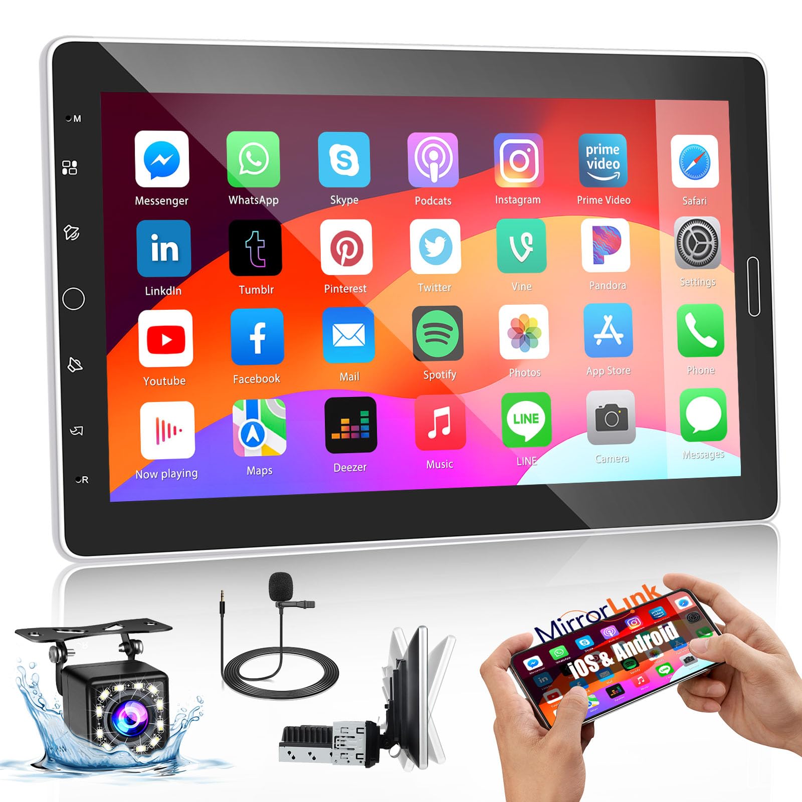 Fuluku Android 15 Autoradio Mit Wireless Carplay - 7 Zoll Ausfahrdisplay, 4+64GB