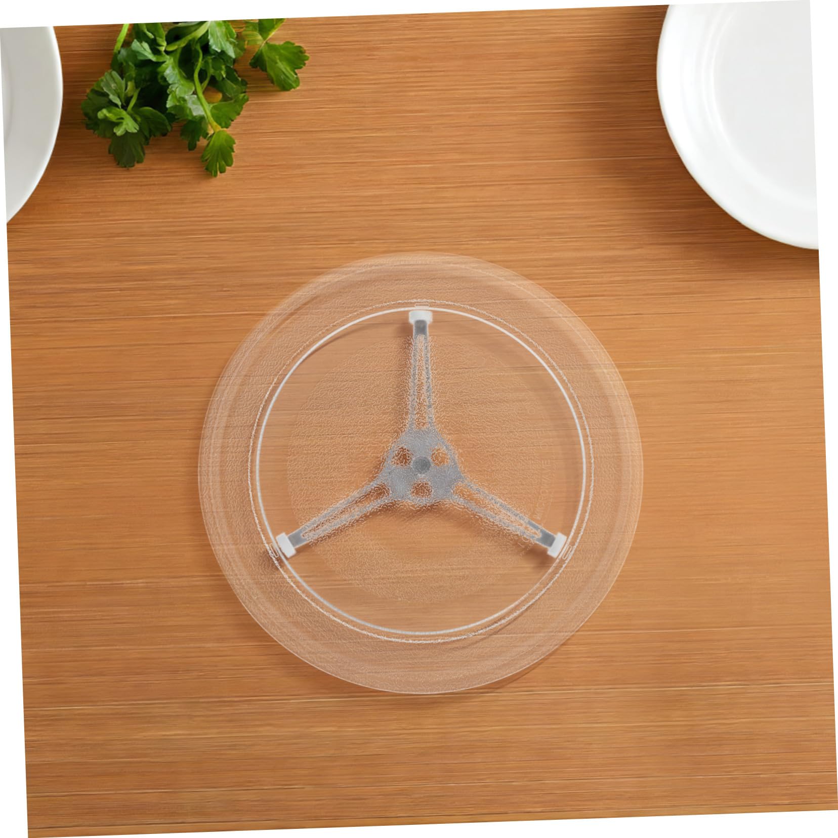 WOONEKY Microwave Glass Turntable Replacement Plate Support Tray Fit Rotating Glass Tray For Even Heating And Easy Cleaning