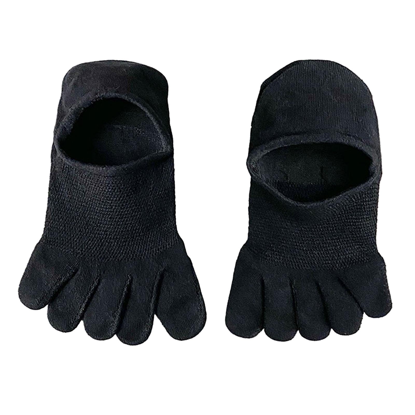Five Finger Socks Cotton Anti Slip Thin Cotton Socks for Running Sports Black-image-5