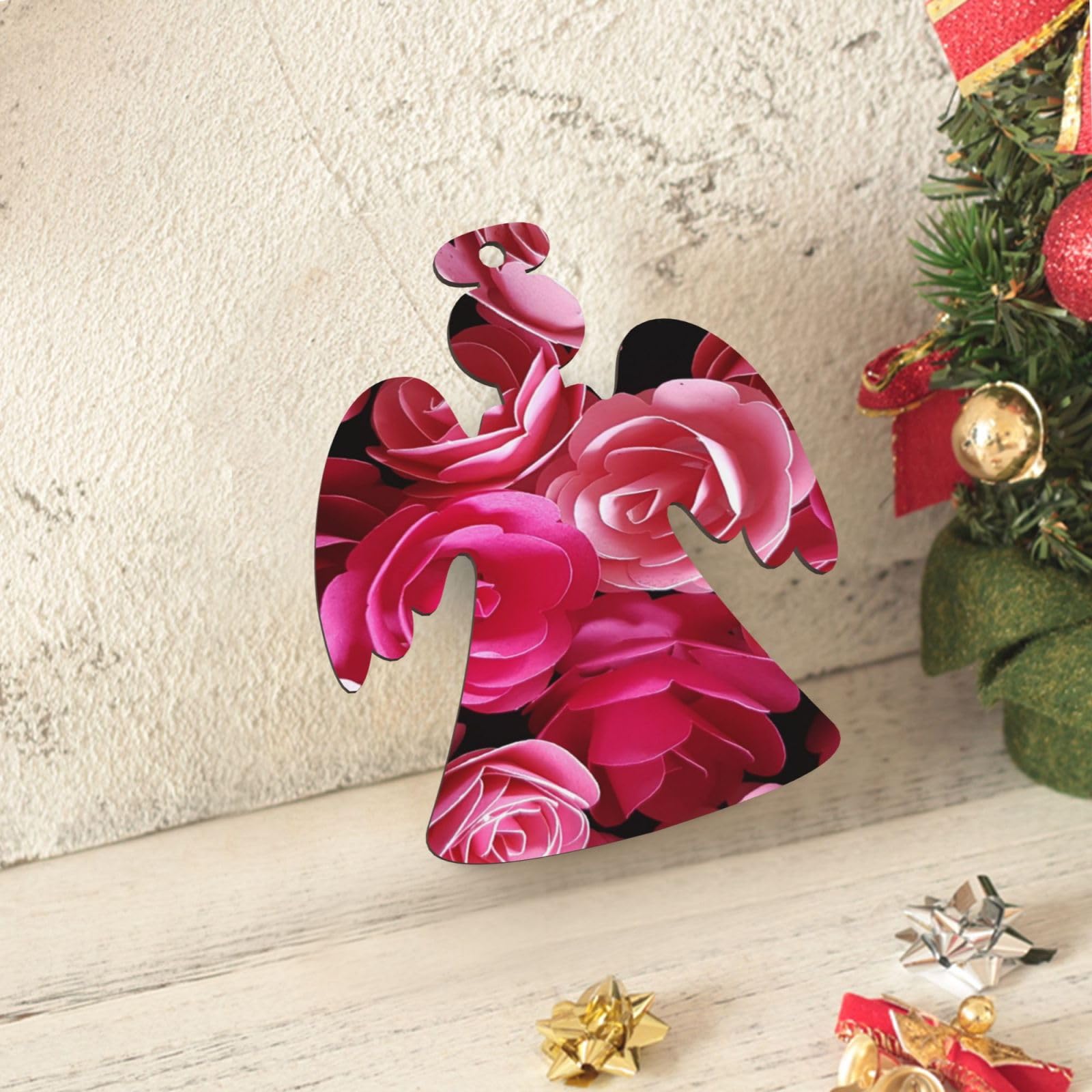Albero di Natale da appendere alla parete, decorazione da parete per albero di Natale artificiale con campane, decorazione natalizia da appendere, ghirlanda natalizia per feste al chiuso in ufficio