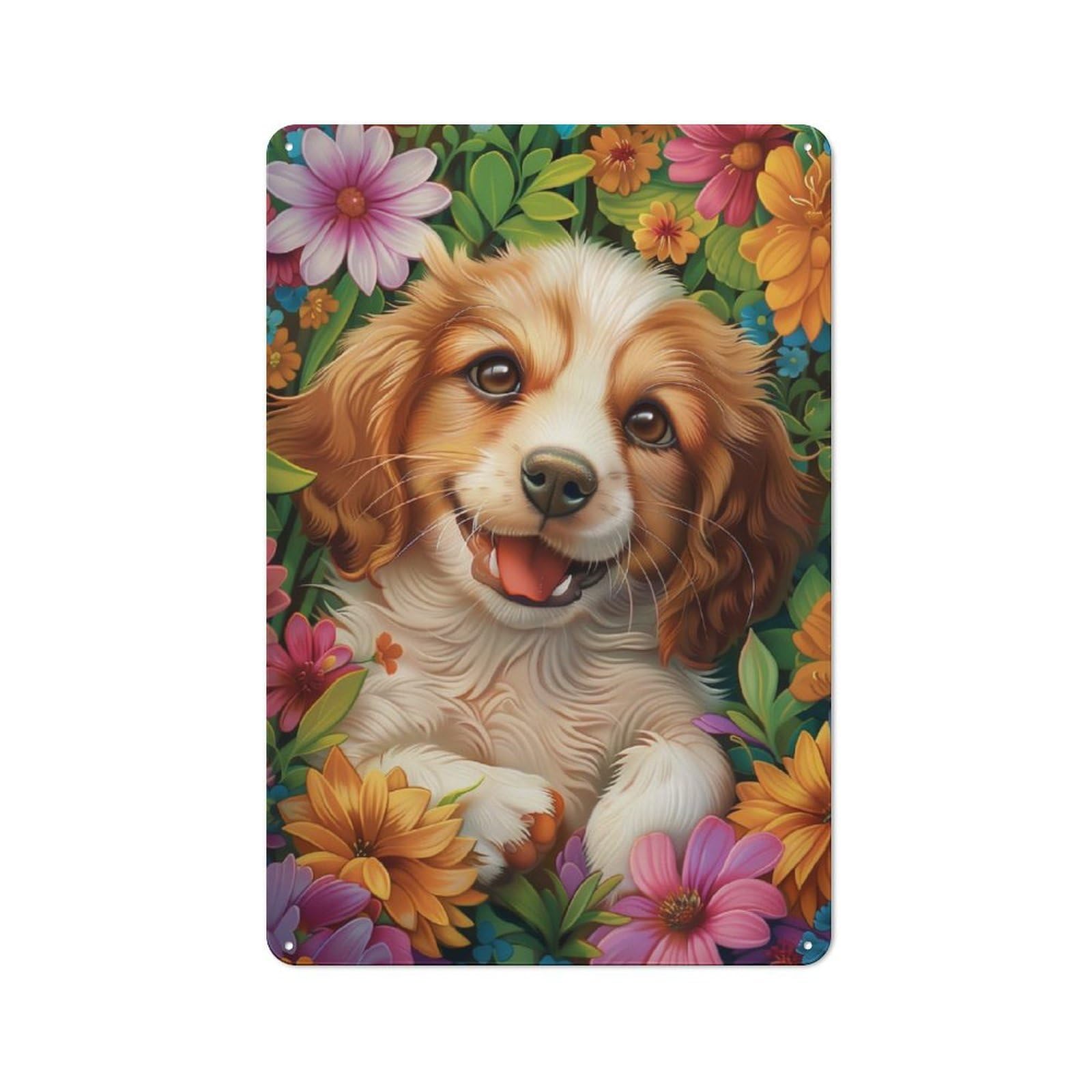 Junmoney Puppy Garden Retro Metal Wall Sign 30X20cm With For Pub Or Café, A Housewarming Gift For Hospitality Wall Decor Collectors