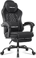 Vista 10 de Misolant Silla de videojuegos, silla gamer de tela con reposapiés para adultos, silla ergonómica de juego de computadora con respaldo alto