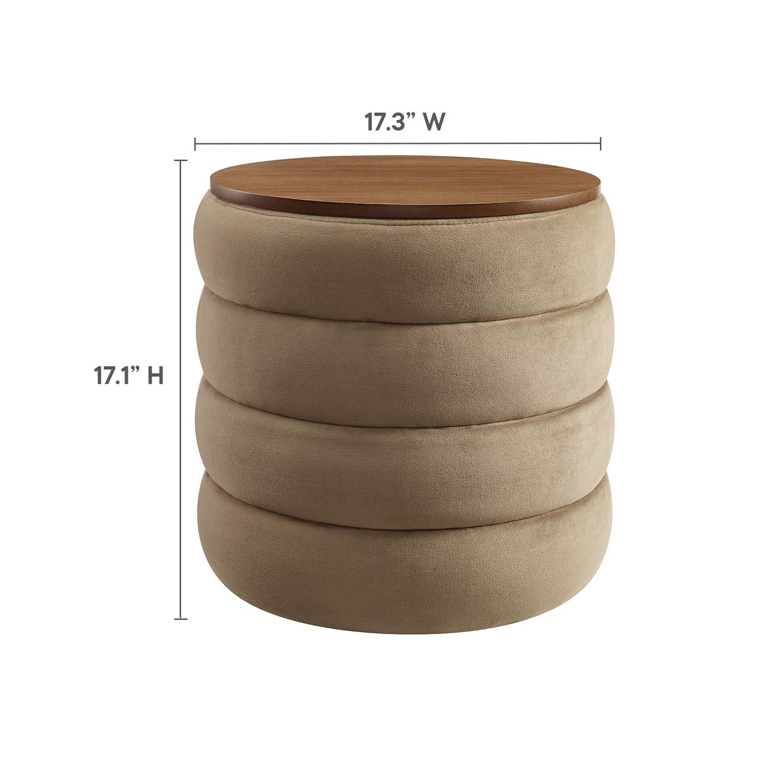 Amazon.com: Modway Mezzo Round Performance Velvet Storage Ottoman 