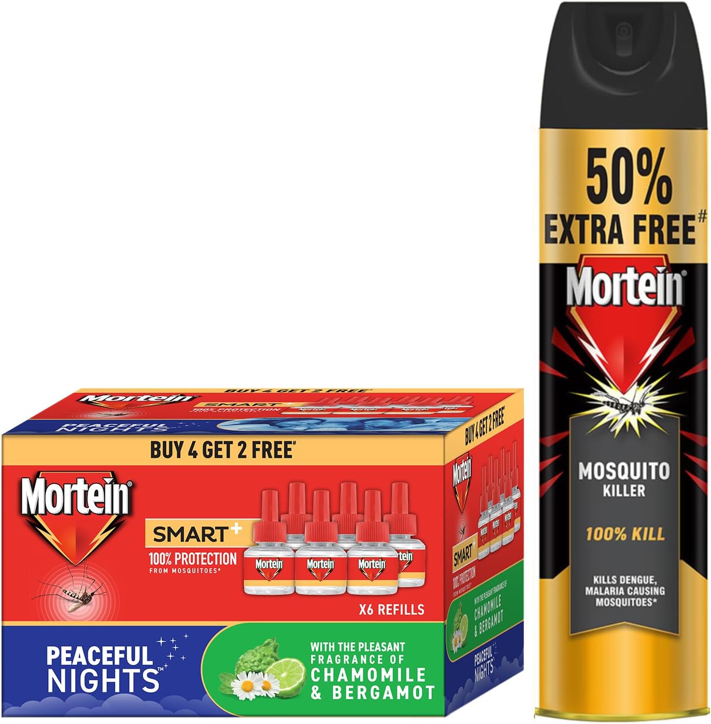 Insta5 Mosquito Repellent Liquid Refill - 45Ml X 6 (Buy 4 Get 2 Free) & Flying Insect Killer-Mosquito & Fly Killer Spray, 625 Ml| 100% Protection Against Dengue Mosquitoes