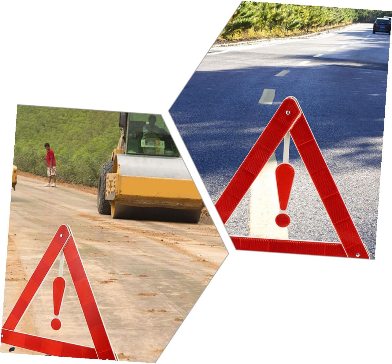 4Pcs Car Safety Triangle Kit Road Warning Signs for Situations Easy to Install Resistant to Wind and Wear for Vehicle Maintenance and Roadside Assistance