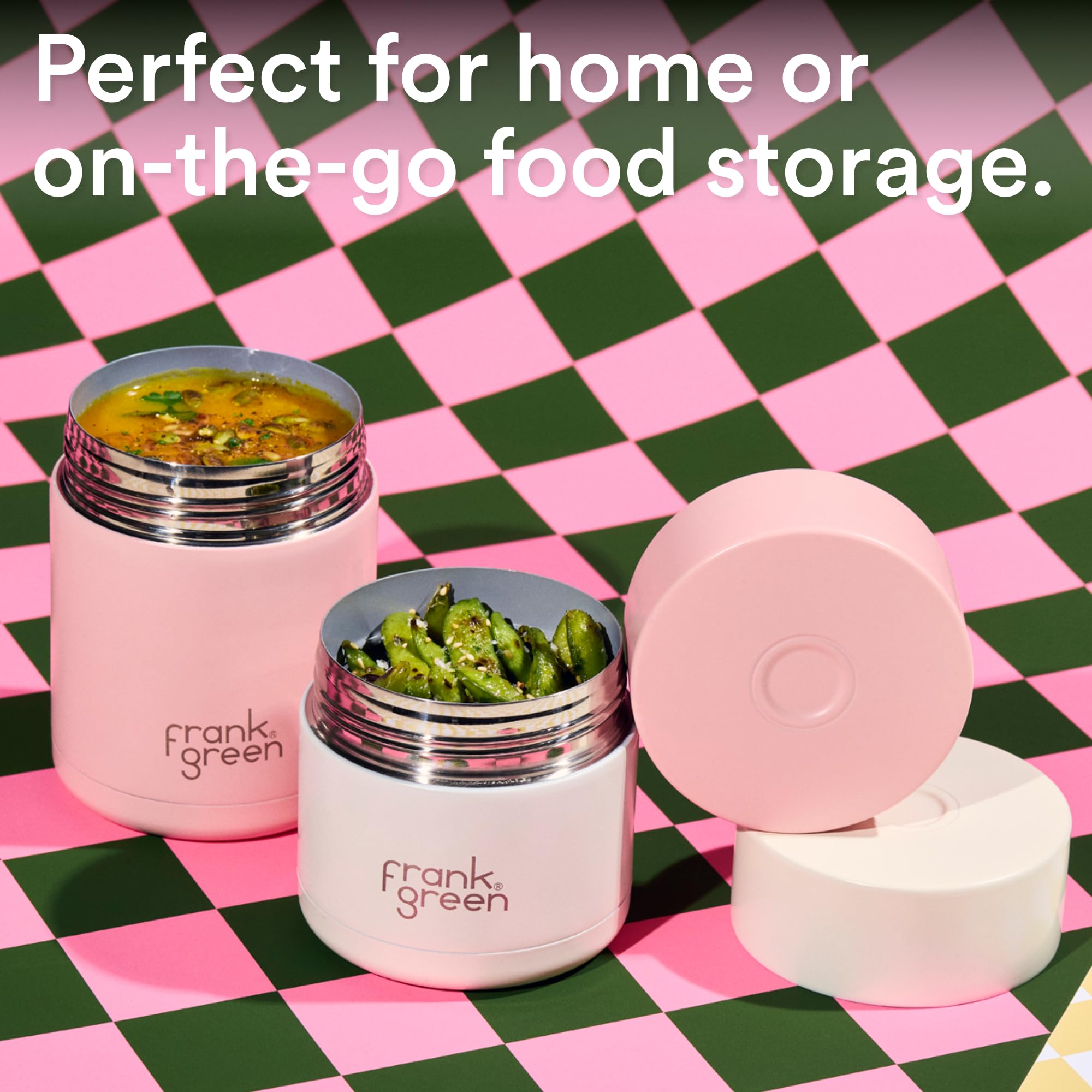 frank green Thermos in acciaio inox, contenitore termico a tripla parete di alta qualità, per cibi caldi e freddi, a prova di perdite, contenitore per zuppe e alimenti, nuvola, 283,5 g