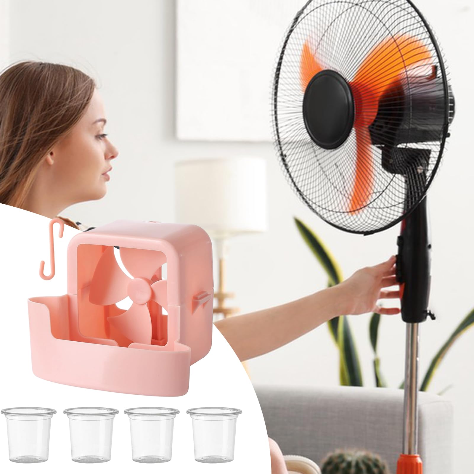 Mister Accesorio para Ventilador, Ventiladores De Nebulización para Exteriores, Accesorios Refrescantes Colgables con Compartimento, para Colgar, Enfriador para Festival, Terraza, Callejón, Balcón