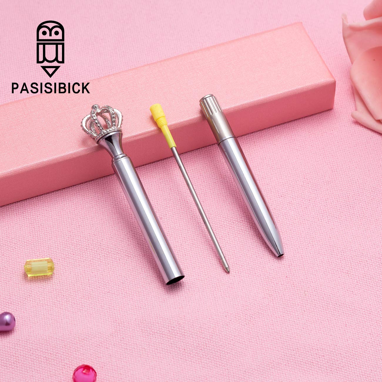 PASISIBICK 20 Penne A Sfera Argentate Con Diamante – Regali Eleganti Per Donne, Matrimoni E Colleghe