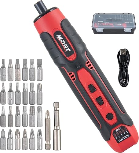 3.6V Cordless Impact Screwdriver Gun, 1.5Ah Lithium Battery, 1/4" Chuck, 3-10 N.m Torque, 300RPM, Includes Magnetic Bits & Case – Electrician Tools Set