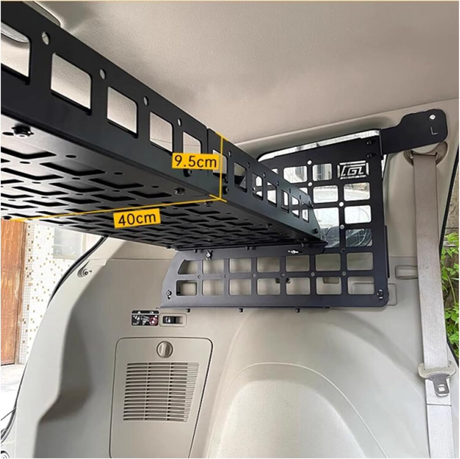 ITrims Rear Cargo Rack Basket for Mitsubishi Outlander 2007-2011 Car Accessories Interior Luggage Carrier Modular Storage Panel Trunk Shelf Hanging Boards Organizer Kit Aluminum Alloy (Side)