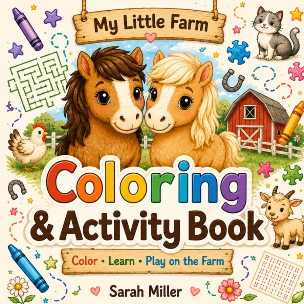 My Little Farm Coloring & Activity Book: Color • Learn • Play