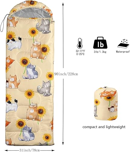 Miniatura 7 de BSNTHO Camping Sleeping Bags,3 Season Warm & Cool Weather,Lightweight,Waterproof Sleeping Bags for Adults & Kids,Traveling,and Outdoors,Camping Gear