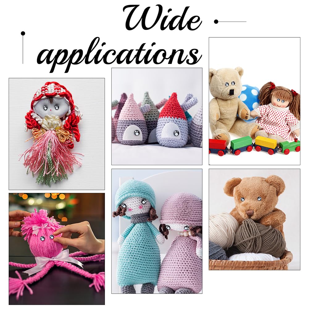 PandaHall Große Sicherheitsaugen, 40 Sets Häkelaugen Amigurumi Augen Stofftieraugen Kawaii Augen Bastelaugen mit Unterlegscheiben für Puppen Teddybären Häkel-Plüschtieren, 18/20/23.5/30mm