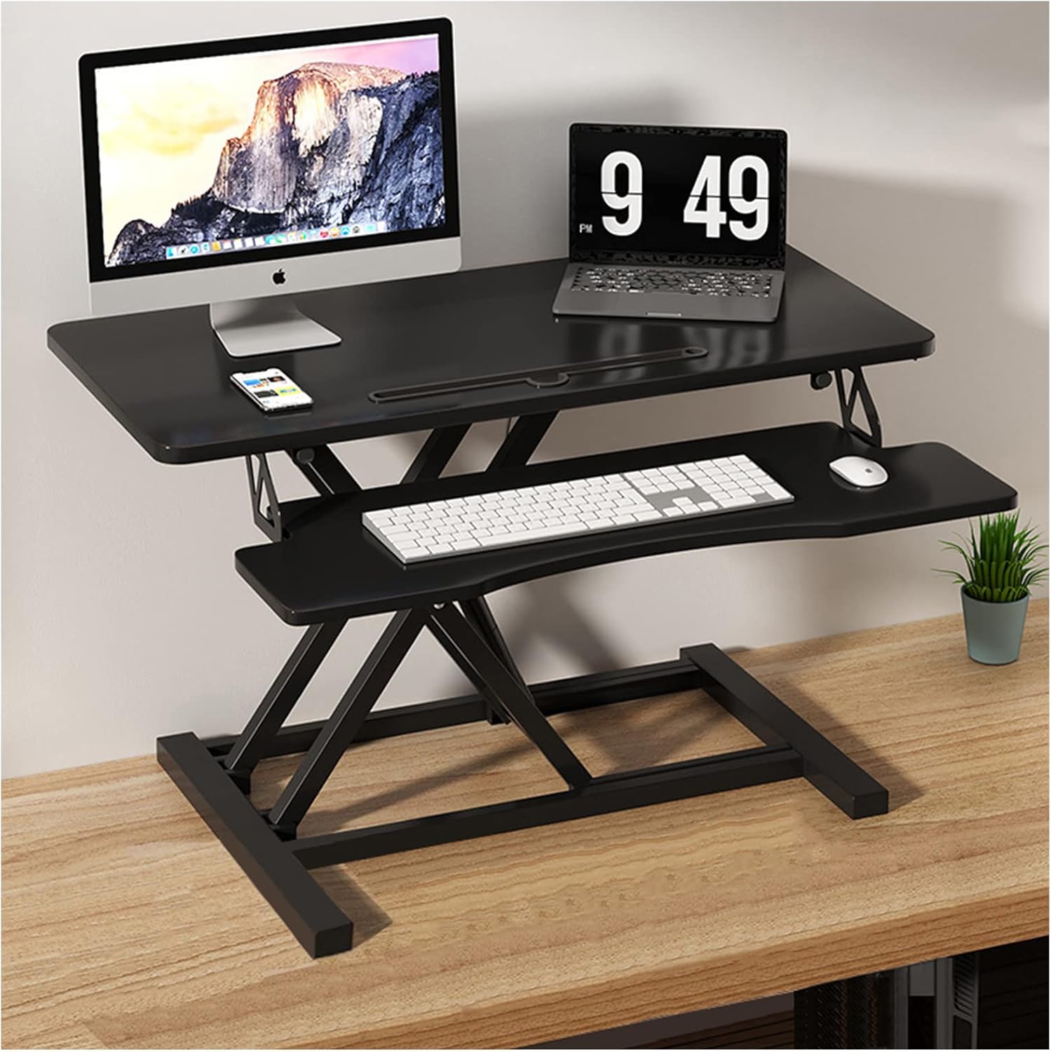 HICCVAL Standing Desk Converter, 35" Height Adjustable Sit